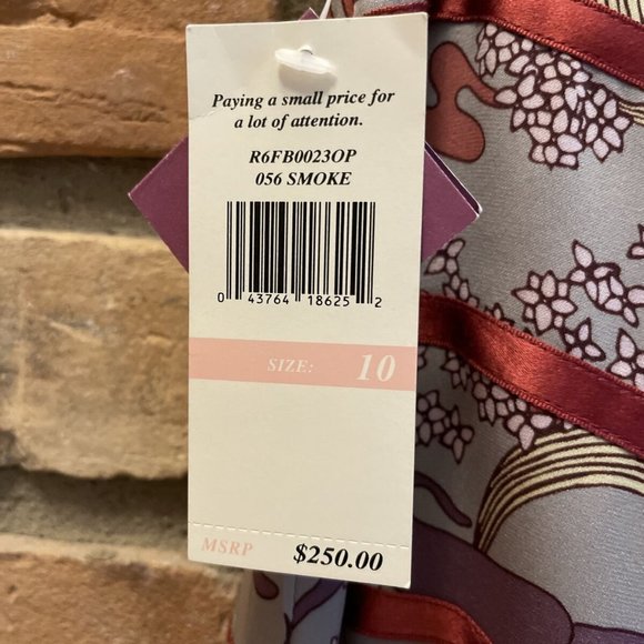 original penguin by munsingwear pleated gray floral silk skirt nwt Mrsp $250 10 - Picture 6 of 11